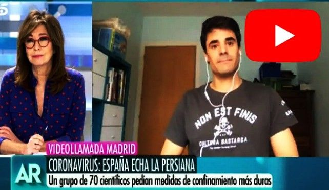 Saúl Ares entrevistado por Ana Rosa Quintana en su programa de Telecinco.
